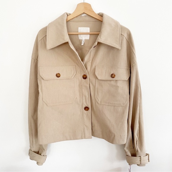 NWT AVEC LES FILLES Beige Corduroy
Cropped Jacket boxy relaxed minimalist size M - Picture 12 of 16